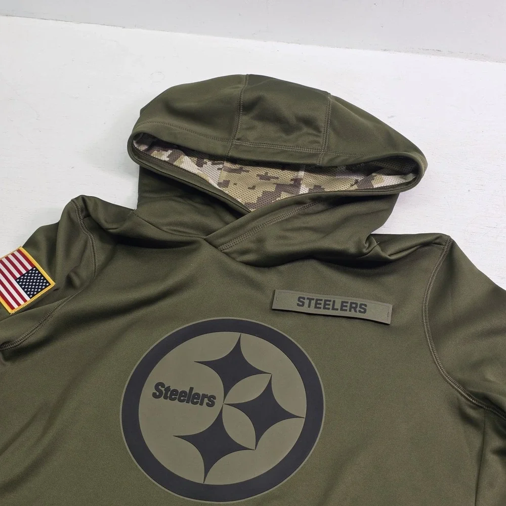 Nike Hoodie Green Pittsburgh Steelers Military Salute To Service Youth Boys Sz L